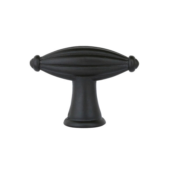 Emtek Tuscany Bronze Fluted Finger Cabinet Knob, 1 3/4" in Flat Black Bronze Patina finish