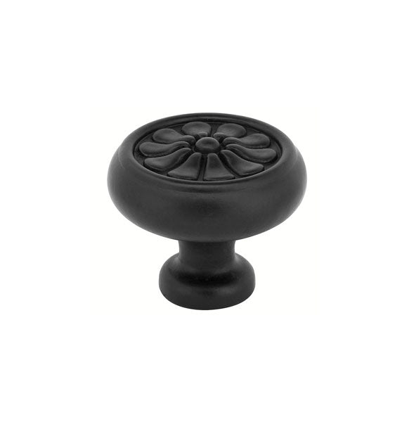 Emtek Tuscany Bronze Petal Cabinet Knob, 1 1/4" in Flat Black Bronze Patina finish