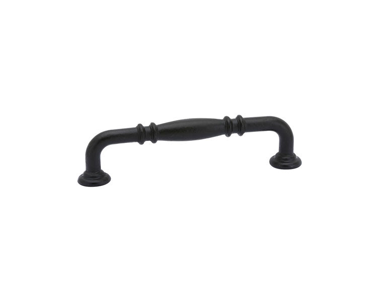 Emtek Tuscany Bronze Ribbed Cabinet Pull, 3 1/2" Center to Center in Flat Black Bronze Patina finish