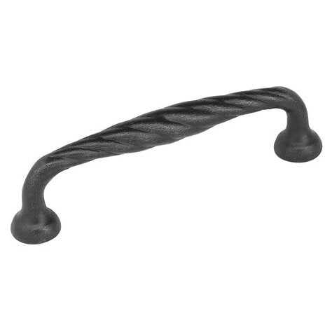 Emtek Tuscany Bronze Twist Cabinet Pull, 6" Center to Center in Flat Black Bronze Patina finish