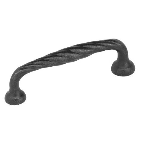 Emtek Tuscany Bronze Twist Cabinet Pull, 8" Center to Center in Flat Black Bronze Patina finish