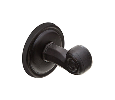 Emtek Tuscany Single Robe Hook (2 3/4" projection) With #12 Rosette in Flat Black Bronze Patina finish