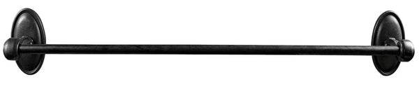 Emtek Tuscany Towel Bar (18" width) With #14 Rosette in Flat Black Bronze Patina finish