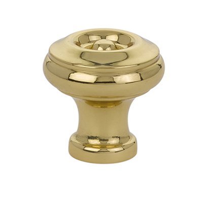 The Emtek Waverly Cabinet Knob in Polished Brass finish