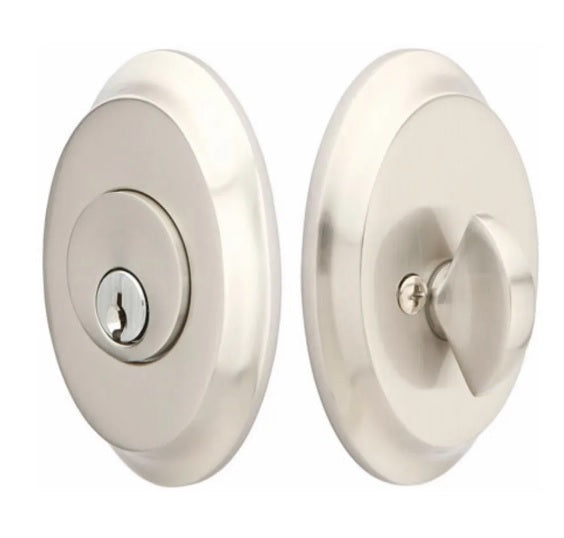 Emtek Weiser Keyway, Saratoga Deadbolt, Single Cylinder in Satin Nickel finish