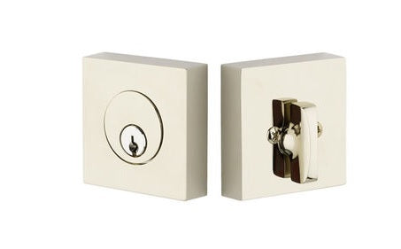 Emtek Weiser Keyway, Square Deadbolt, Single Cylinder in Polished Chrome finish