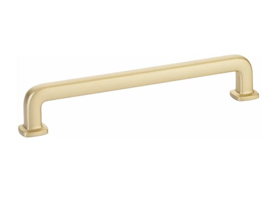 The Emtek Westridge Cabinet Pull in Satin Brass finish