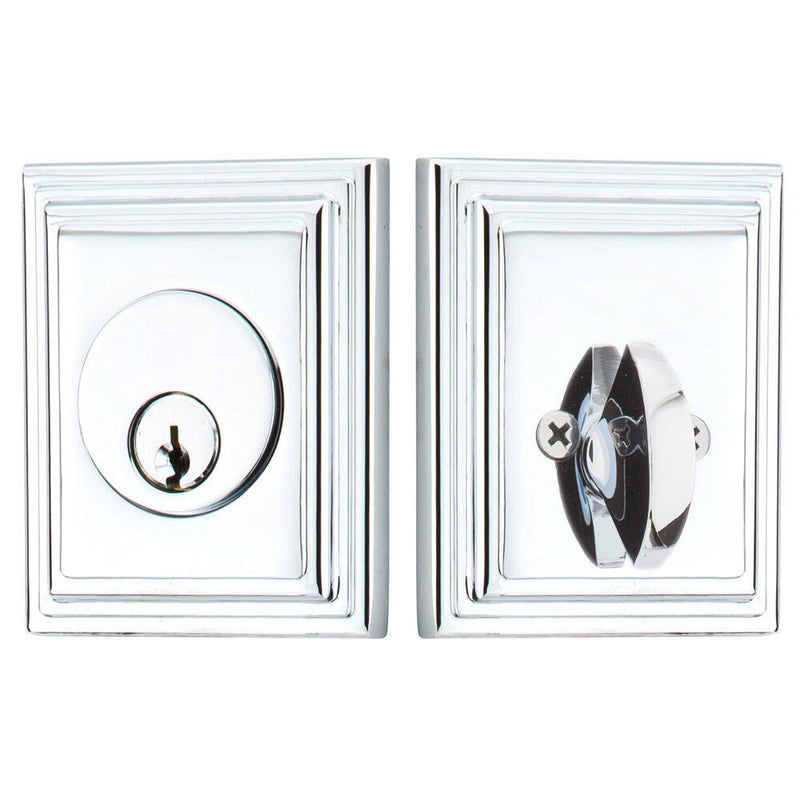 Emtek Wilshire Deadbolt, Single Cylinder in Polished Chrome finish