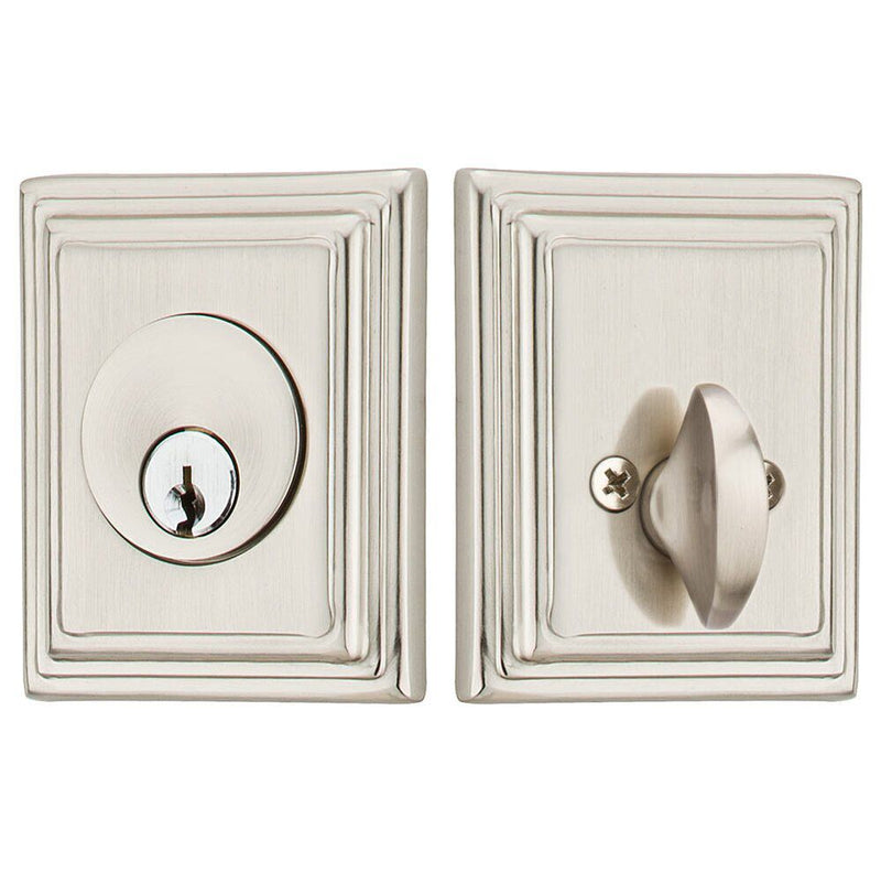 Emtek Wilshire Deadbolt, Single Cylinder in Satin Nickel finish