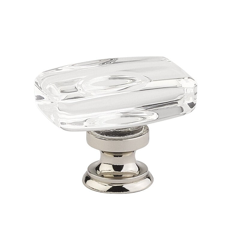 Emtek Windsor Glass Knob 1-5/8"x1-1/8" Wide (1-1/4" Projection) in Lifetime Polished Nickel finish