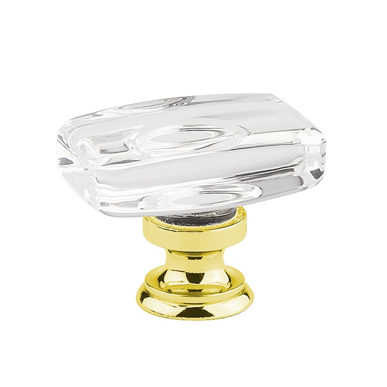 Emtek Windsor Glass Knob 1-5/8"x1-1/8" Wide (1-1/4" Projection) in Polished Brass finish