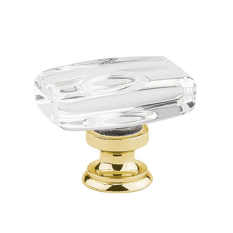 Emtek Windsor Glass Knob 1-5/8"x1-1/8" Wide (1-1/4" Projection) in Satin Brass finish