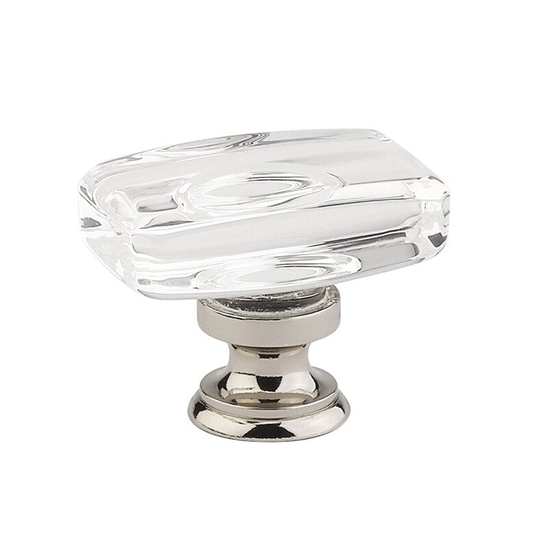 Emtek Windsor Glass Knob 1-5/8"x1-1/8" Wide (1-1/4" Projection) in Satin Nickel finish