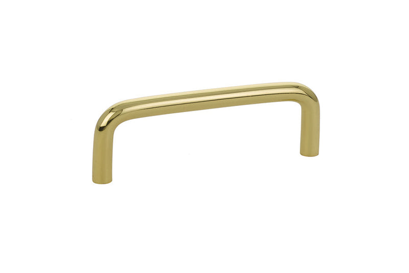 Emtek Wire Cabinet Pull, 3 1/2" Center to Center in Polished Brass finish