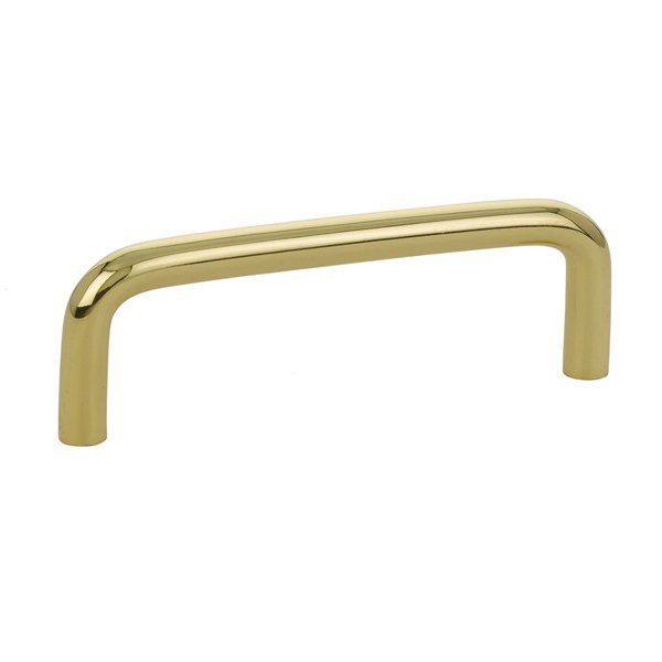 Emtek Wire Cabinet Pull, 3 1/2" Center to Center in Unlacquered Brass finish