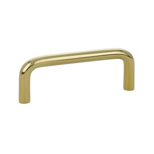 Emtek Wire Cabinet Pull, 3" Center to Center in Unlacquered Brass finish