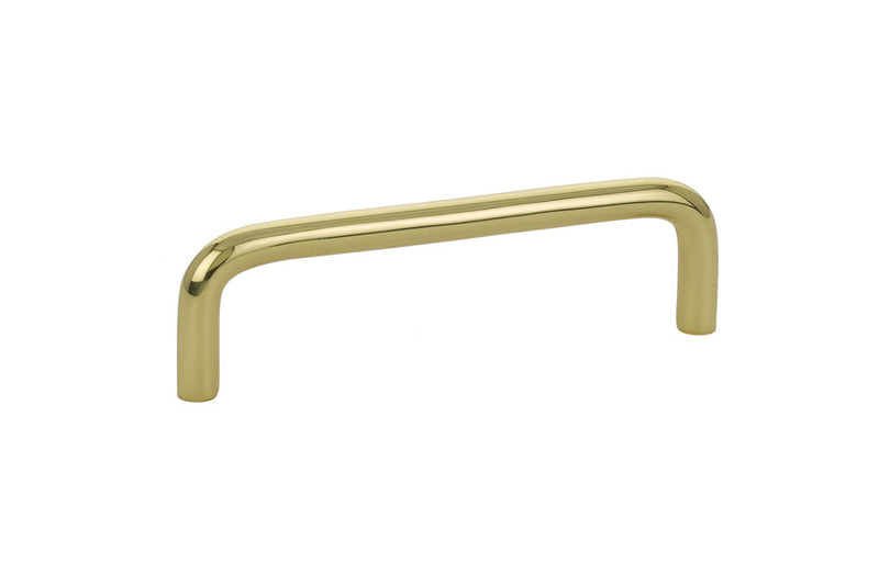 Emtek Wire Cabinet Pull, 4" Center to Center in Polished Brass finish