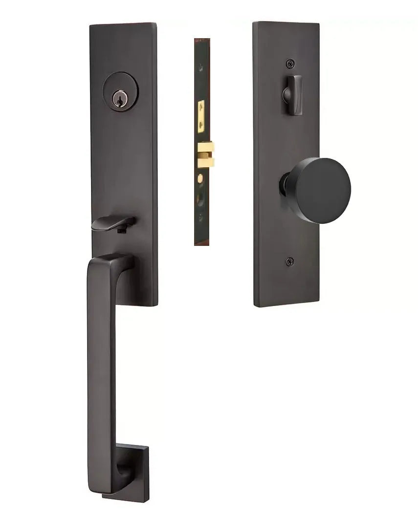 Emtek Mormont Mortise Entrance Handleset with Round Knob