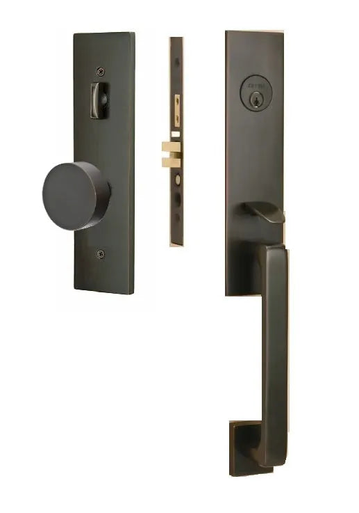 Emtek Mormont Mortise Entrance Handleset with Round Knob