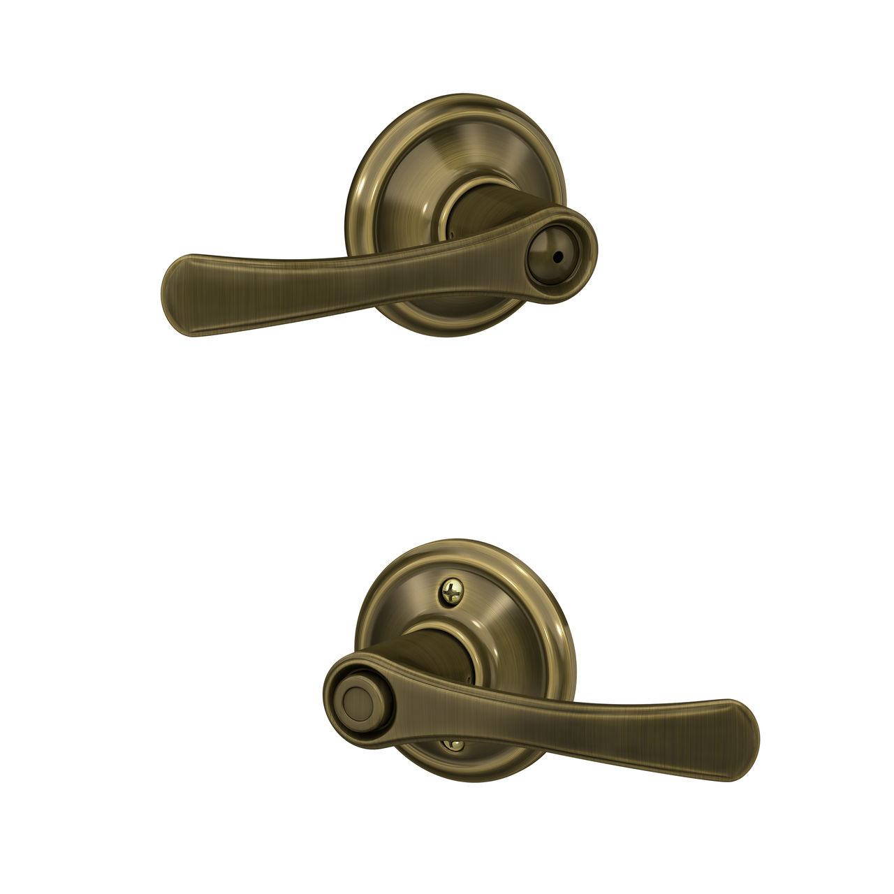 Schlage Avila Privacy Lever Antique Brass