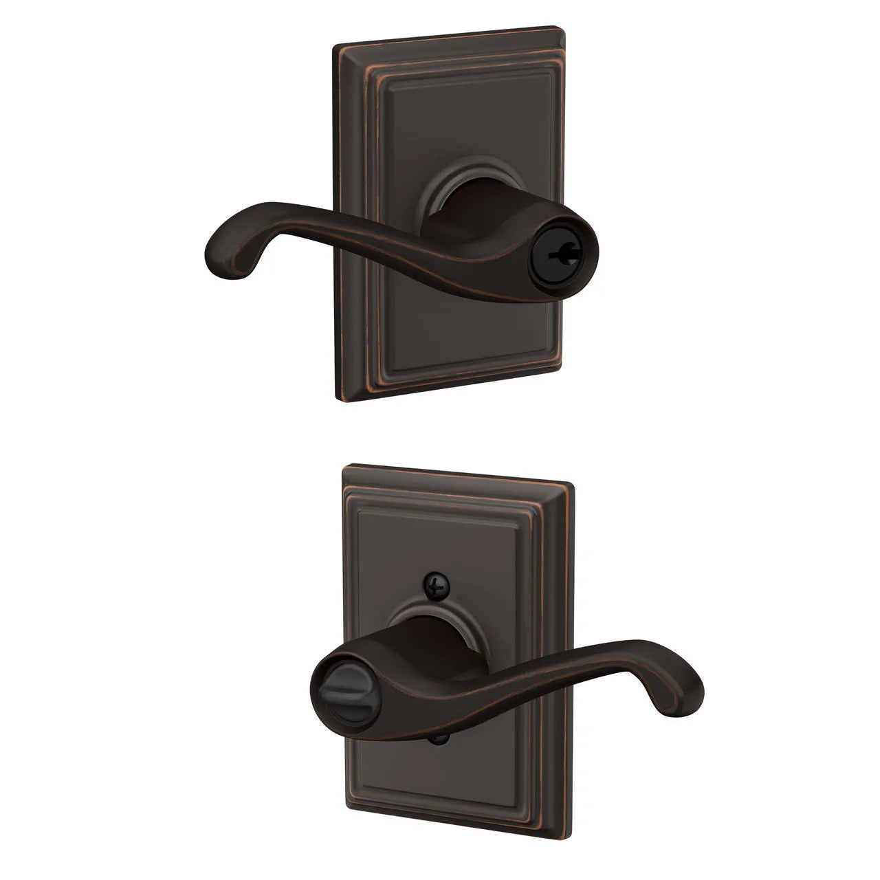 Schlage Flair Lever with Addison Rosette