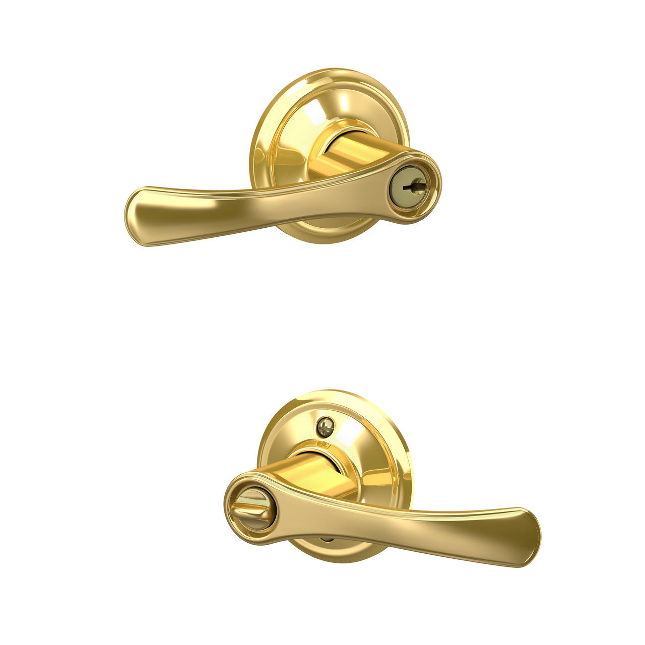Schlage Avila Lever Keyed Entry Lock Bright Brass