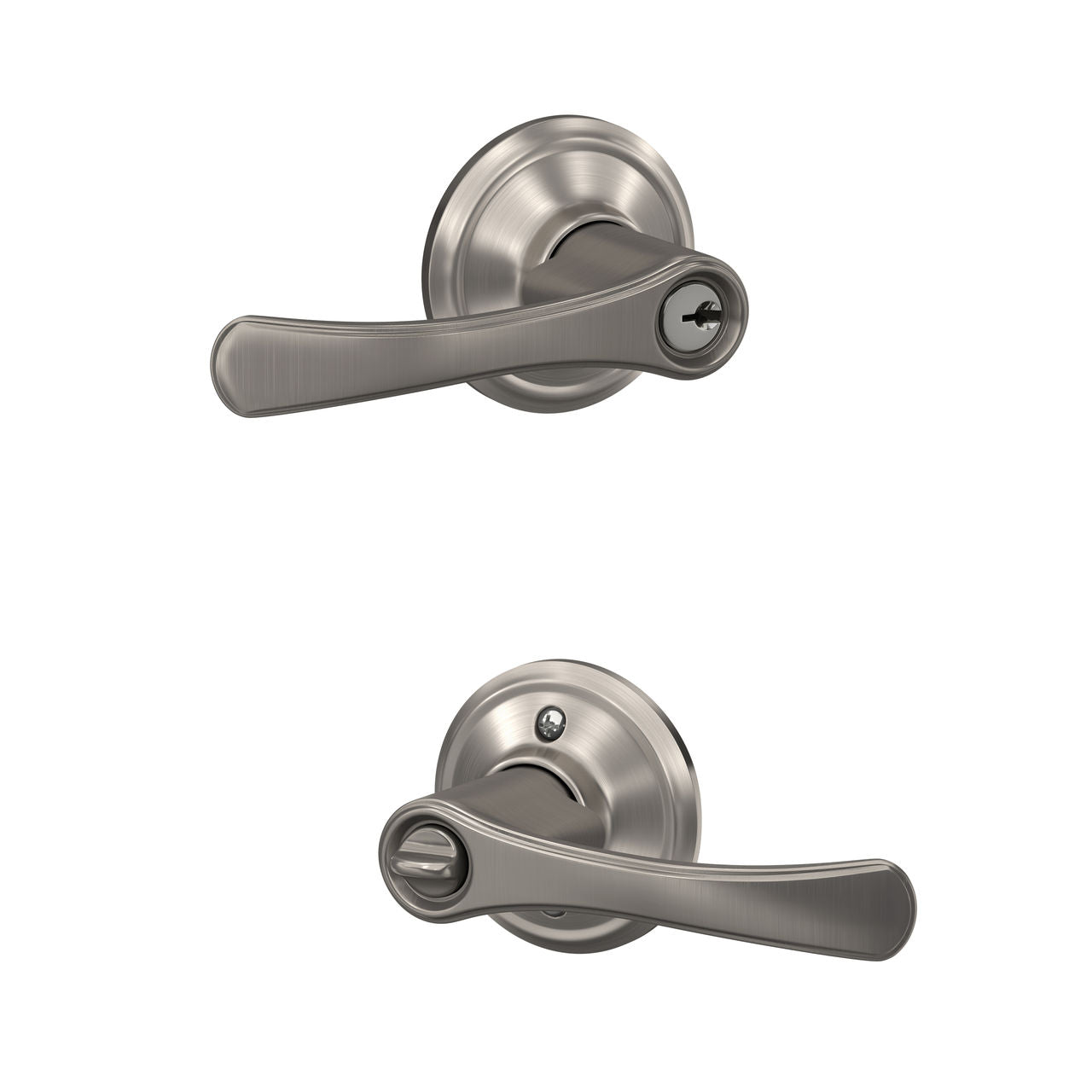 Schlage Avila Lever Keyed Entry Lock Satin Nickel