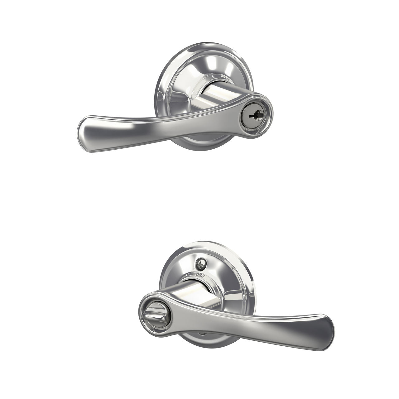 Schlage Avila Lever Keyed Entry Lock Bright Chrome