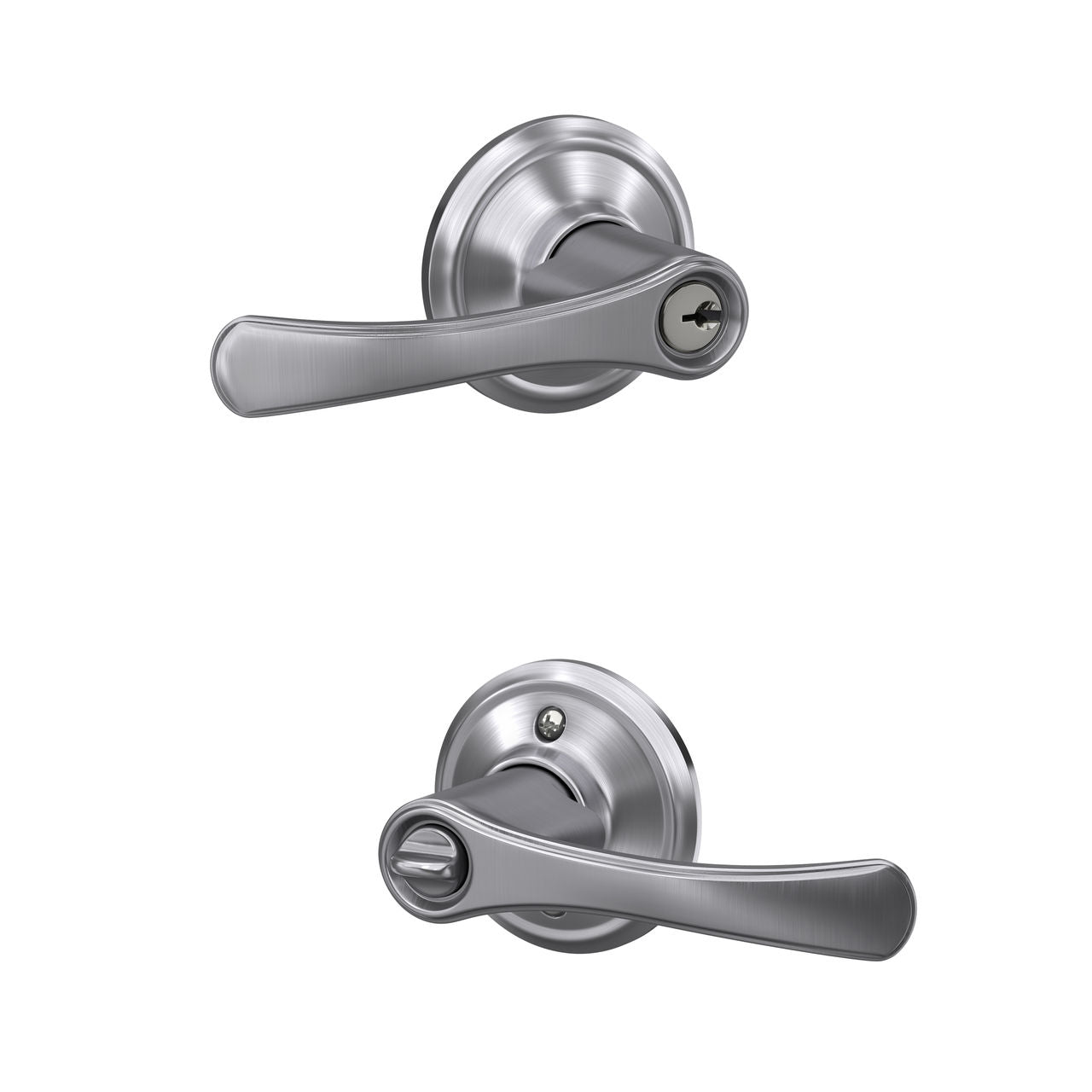 Schlage Avila Lever Keyed Entry Lock Satin Chrome