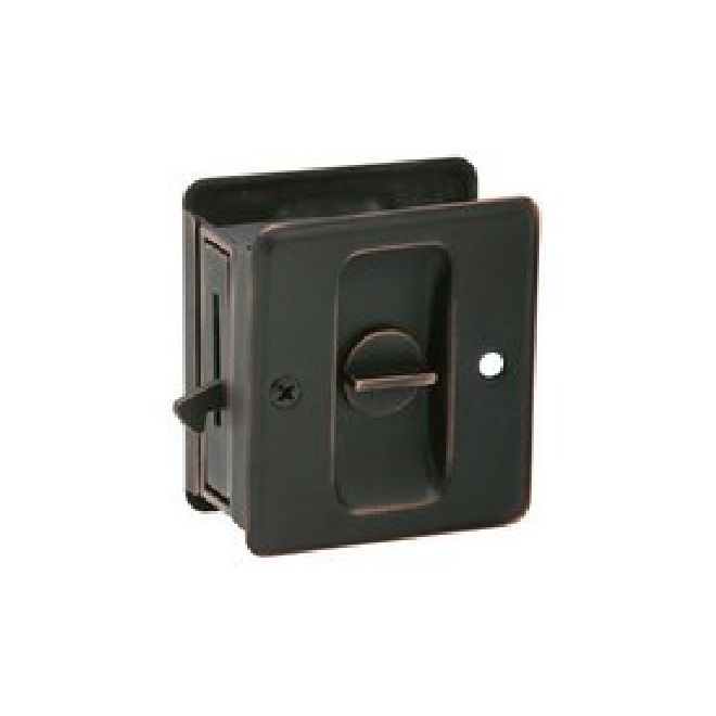 Ives PRIVACY SLIDING DOOR LOCK in Aged Bronze finish
