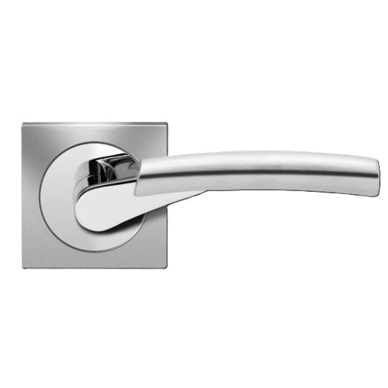 Karcher Atlantis Dummy Lever with Square 3 Piece Rosette in Polished and Satin Stainless Steel finish