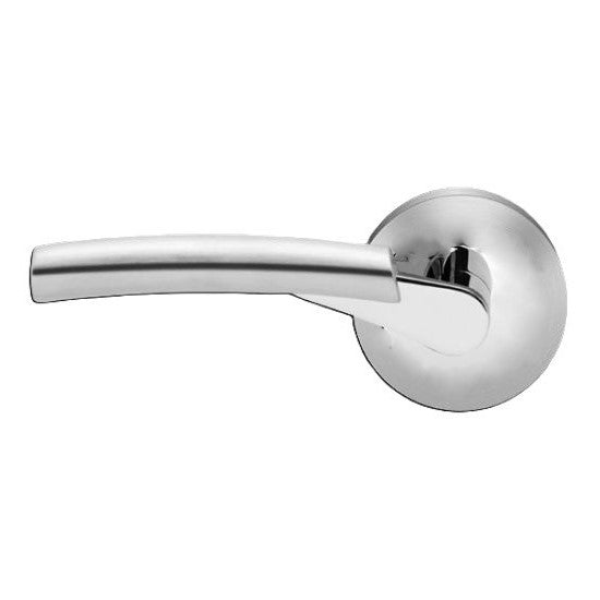 Karcher Atlantis Left Handed Half Dummy Lever with Round Plan Design Rosette in Polished and Satin Stainless Steel finish