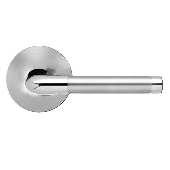 Karcher Babylon Dummy Lever with Round Plan Design Rosette in Polished and Satin Stainless Steel finish
