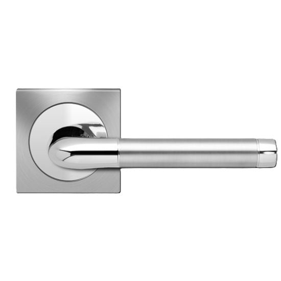 Karcher Babylon Dummy Lever with Square 3 Piece Rosette in Polished and Satin Stainless Steel finish