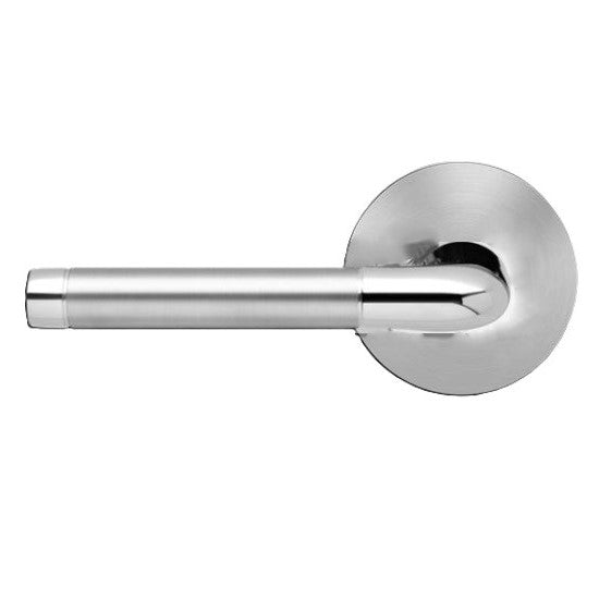Karcher Babylon Left Handed Half Dummy Lever with Round Plan Design Rosette in Polished and Satin Stainless Steel finish