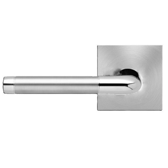 Karcher Babylon Left Handed Half Dummy Lever with Square Plan Design Rosette in Polished and Satin Stainless Steel finish