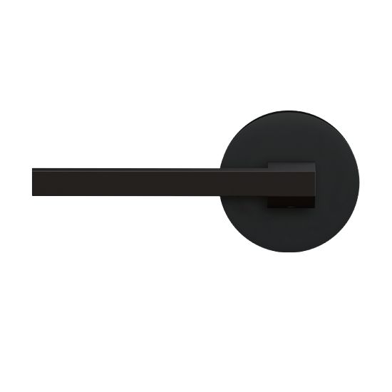 Karcher Boston Left Handed Half Dummy Lever with Plan Design Round Rosette in Cosmos Black finish