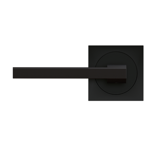 Karcher Boston Left Handed Half Dummy Lever with Square 3 Piece Rosette in Cosmos Black finish