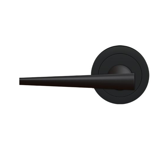 Karcher Brooklyn Left Handed Half Dummy Lever with Round 3 Piece Rosette in Cosmos Black finish