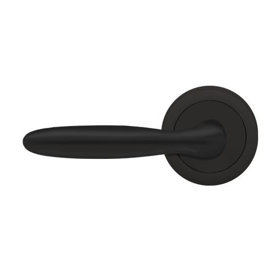 Karcher Corfu Left Handed Half Dummy Lever with Round 3 Piece Rosette in Cosmos Black finish