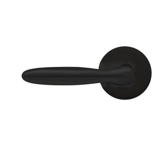 Karcher Corfu Left Handed Half Dummy Lever with Round Plan Design Rosette in Cosmos Black finish