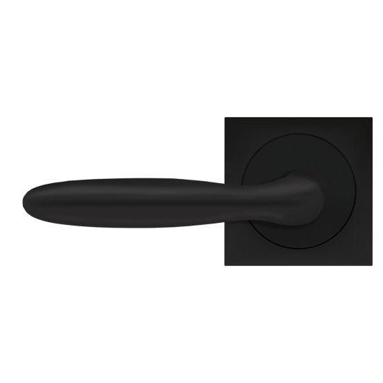 Karcher Corfu Left Handed Half Dummy Lever with Square 3 Piece Rosette in Cosmos Black finish