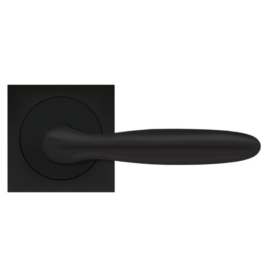 Karcher Corfu Right Handed Half Dummy Lever with Square 3 Piece Rosette in Cosmos Black finish