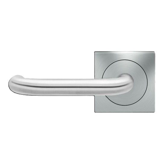 Karcher Crete Left Handed Half Dummy Lever with Square 3 Piece Rosette in Satin Stainless Steel finish