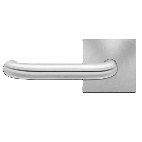 Karcher Crete Left Handed Half Dummy Lever with Square Plan Design Rosette in Satin Stainless Steel finish