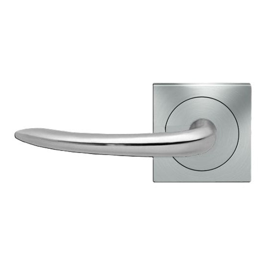 Karcher Jersey Left Handed Half Dummy Lever with Square 3 Piece Rosette in Satin Stainless Steel finish