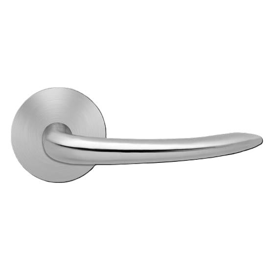 Karcher Jersey Privacy Lever with Round Plan Design Rosette-2 ⅜″ Backset in Satin Stainless Steel finish