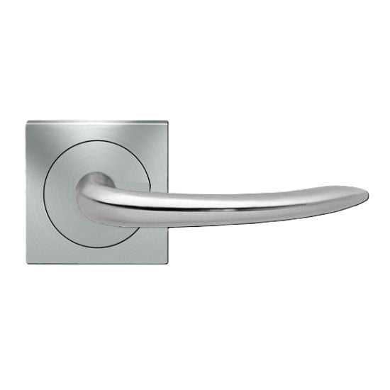 Karcher Jersey Privacy Lever with Square 3 Piece Rosette-2 ¾″ Backset in Satin Stainless Steel finish