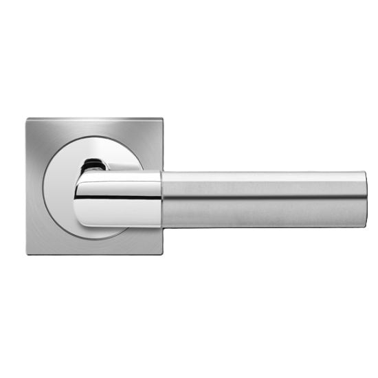 Karcher Oregon Dummy Lever with Square 3 Piece Rosette in Polished and Satin Stainless Steel finish