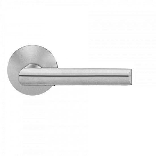 Karcher Paris Dummy Lever with Round Plan Design Rosette in Satin Stainless Steel finish